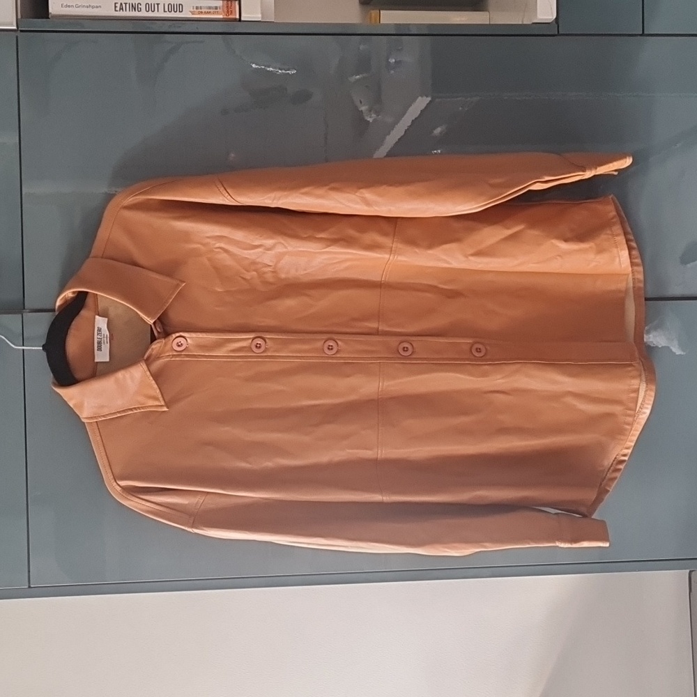Leather oversized button up
